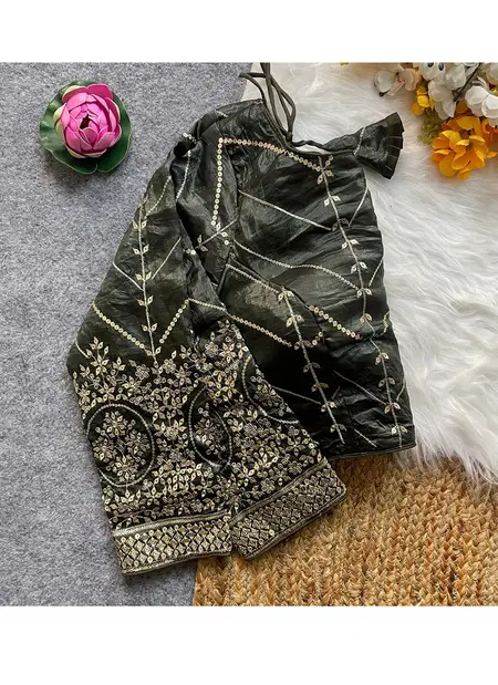 Tew Fendi Silk Golden Embroidery Work Blouse Bulk Orders In India